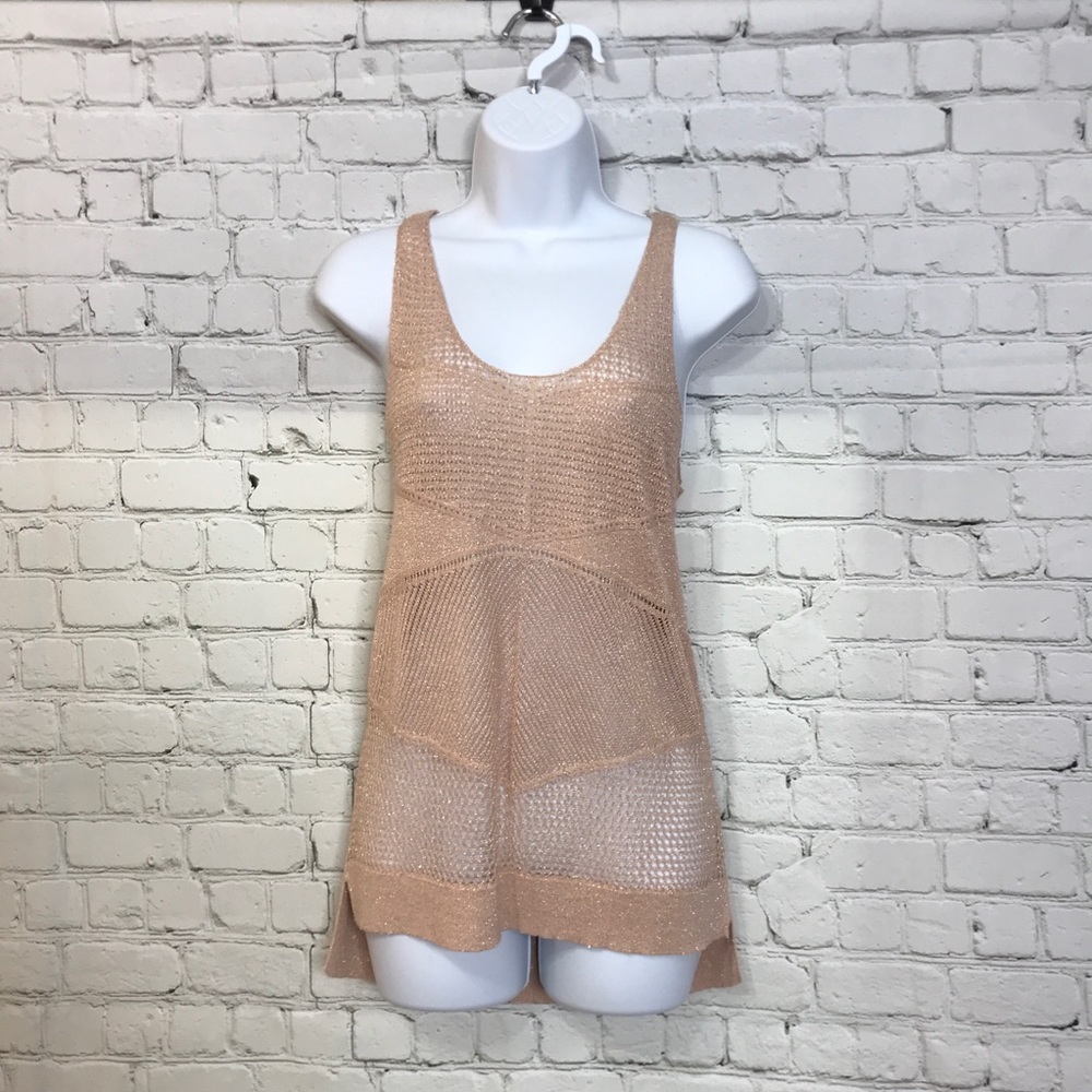 Jennifer Lopez M Rayon Blend Metallic Peach Vest